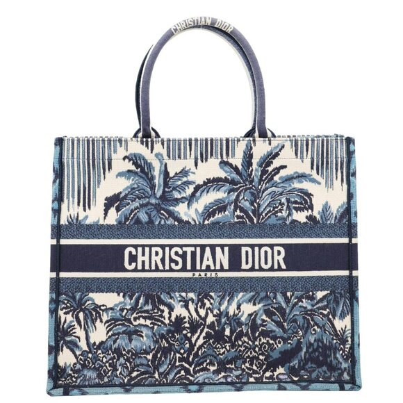 Christian Dior  Book Large Dioriviera Toile De Jouy Tote Bag Blue - Picture 1 of 12